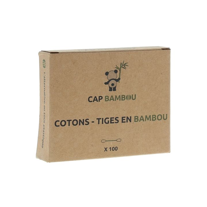 Cotons tiges en bambou Cap Bambou - boîte de 100 cotons-tiges