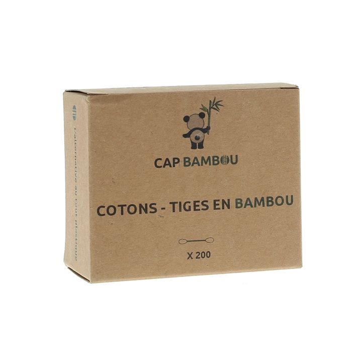 Cotons tiges en bambou Cap Bambou - boîte de 200 cotons-tiges