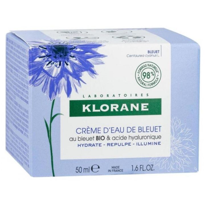 Crème d'eau de bleuet visage Klorane - pot de 50 ml