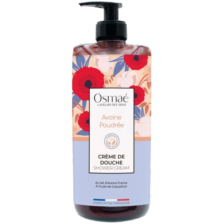 Crème de douche Avoine poudrée Osmaé - flacon-pompe de 1L