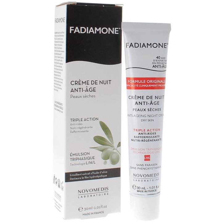 Fadiamone Crème de nuit anti-âge Laboratoire Novomedis - tube de 30 ml