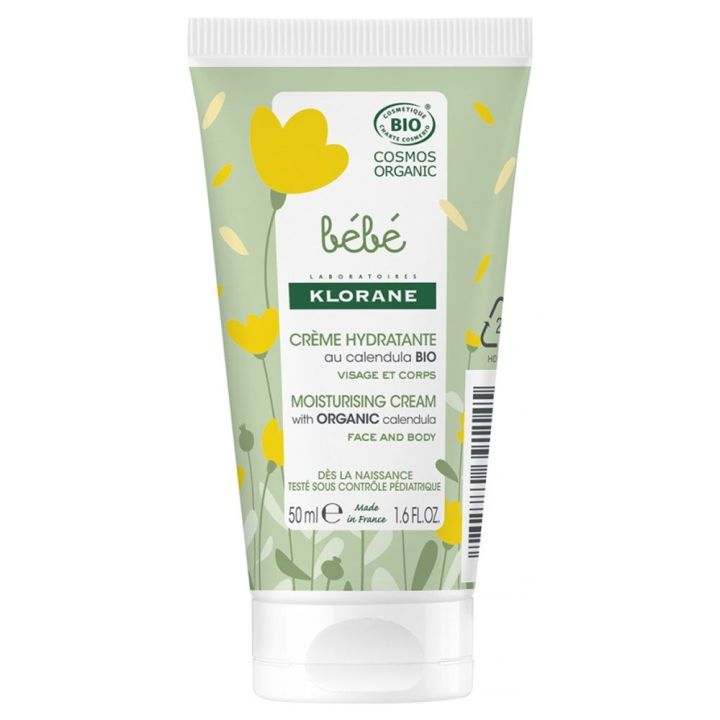 Crème hydratante bébé au calendula bio Klorane - tube de 50 ml