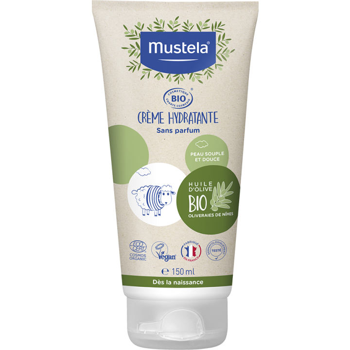 Crème hydratante sans parfum bio Mustela - tube de 150 ml