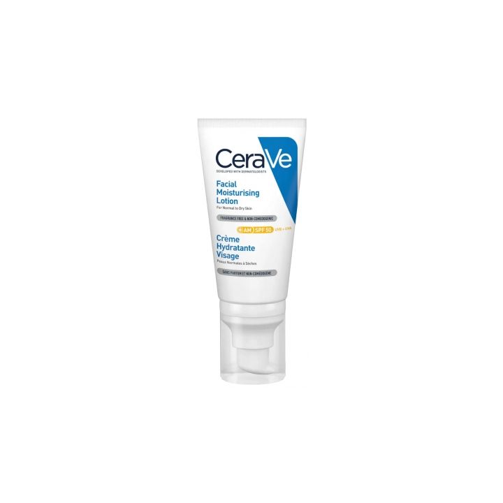 Crème hydratante visage SPF 50 CeraVe - tube de 52 ml