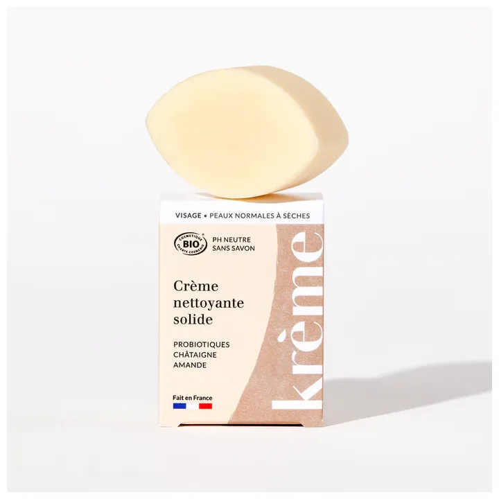 Crème nettoyante solide visage bio Krème - pain de 50g