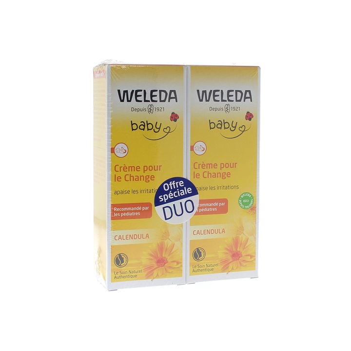 Crème pour le change au Calendula bébé Weleda - lot de 2 tubes de 75 ml