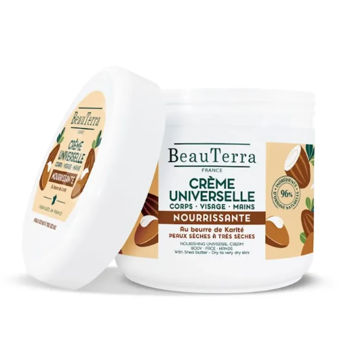 Crème universelle nourrissante au beurre de karité Beauterra - pot de 400ml