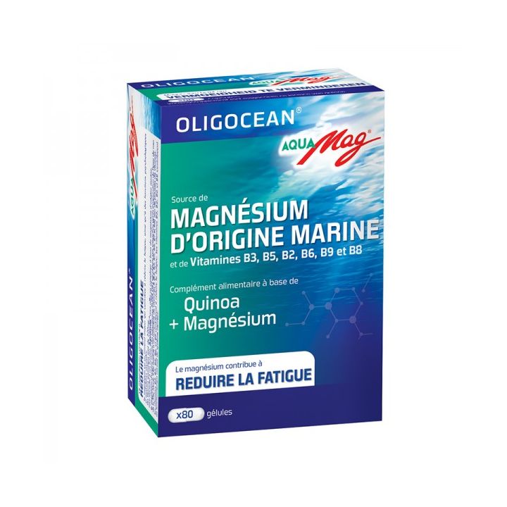 Oligocean Aqua Mag Magnésium d'origine marine - boîte de 80 gélules