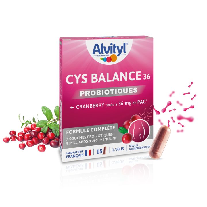 Cys Balance 36 probiotiques Alvityl - boîte de 15 gélules