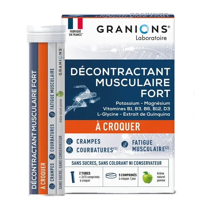 Décontractant musculaire fort Granions - boîte de 2x15 comprimés à croquer