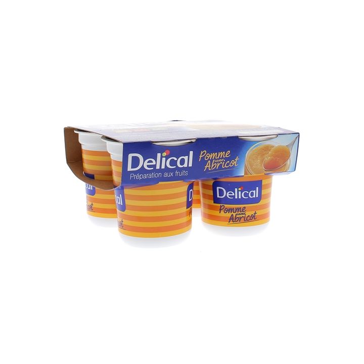 Nutra'pote Dessert aux fruits pomme abricot Delical - lot de 4 pots de 200g