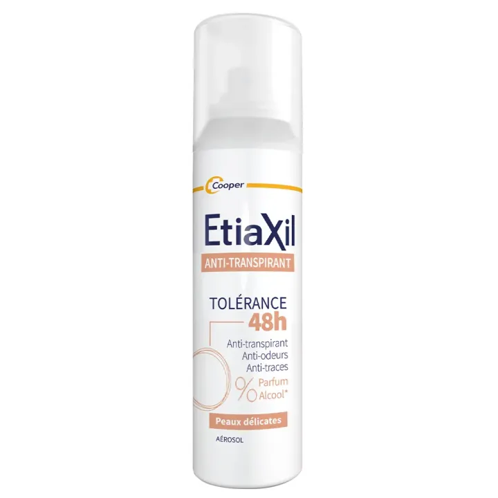 Déodorant anti-transpirant 48h peaux sensibles Etiaxil - spray de 150ml