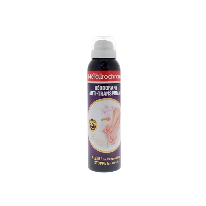 Déodorant anti transpirant pieds Mercurochrome - spray de 150 ml