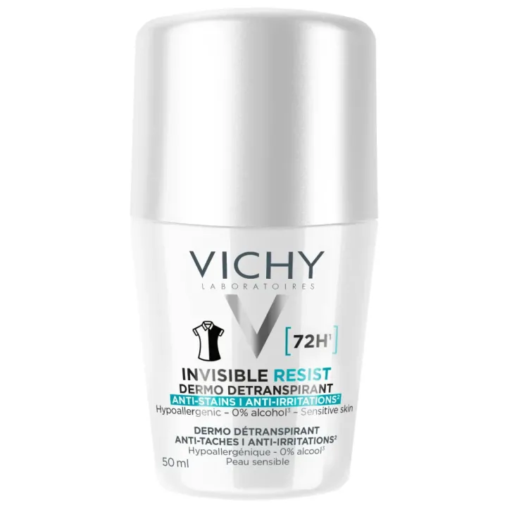 Déodorant invisible résist détranspirant anti-irritations 72h Vichy - roll-on de 50ml