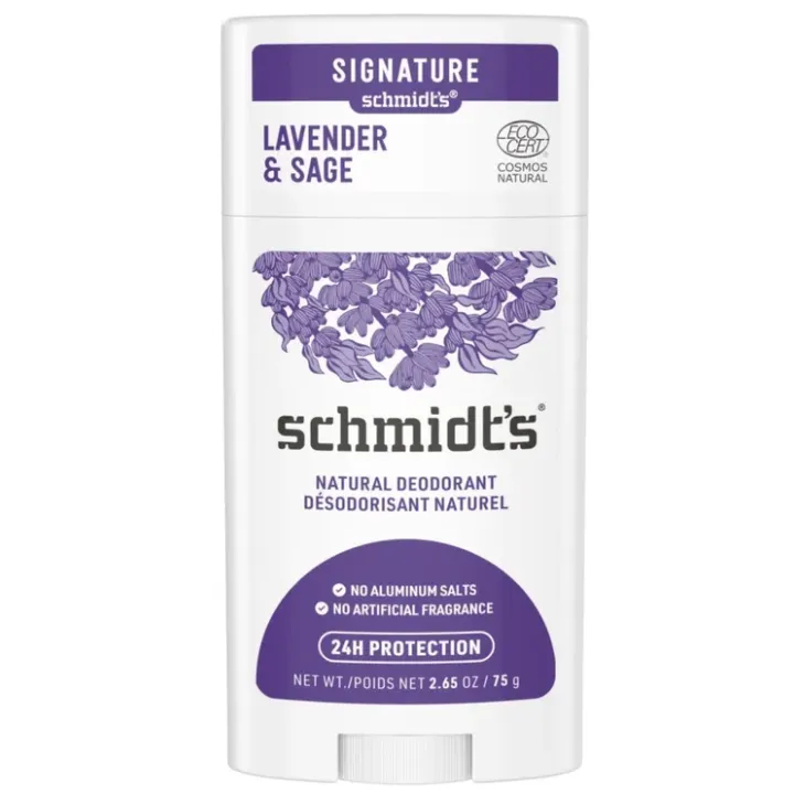 Déodorant naturel lavande et sauge Schmidt's - stick de 75g