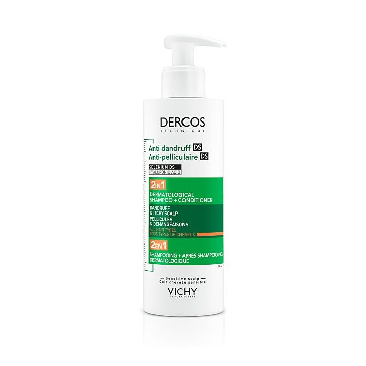 Dercos shampooing antipelliculaire démêlant traitant 2en1 Vichy - flacon de 400ml