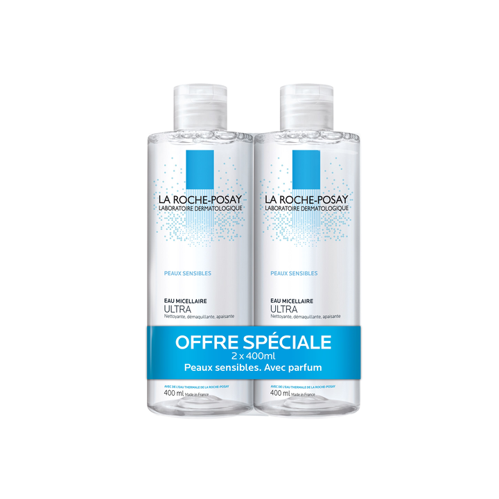 Eau micellaire peaux sensibles La Roche-Posay - lot de 2 tubes de 400 ml