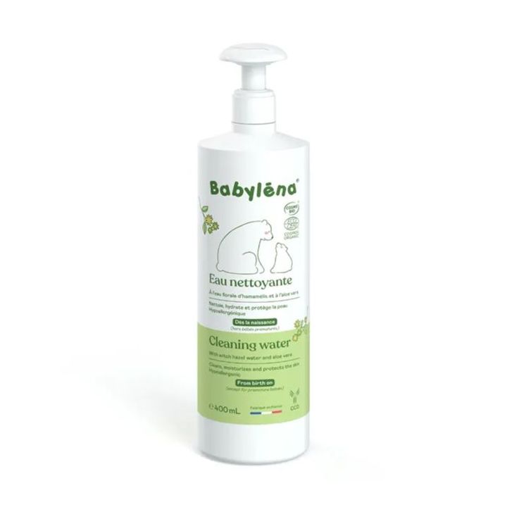 Eau nettoyante bio Babyléna - flacon-pompe de 400 ml