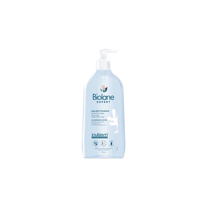 Eau nettoyante sans rinçage Biolane Expert - flacon-pompe de 500 ml