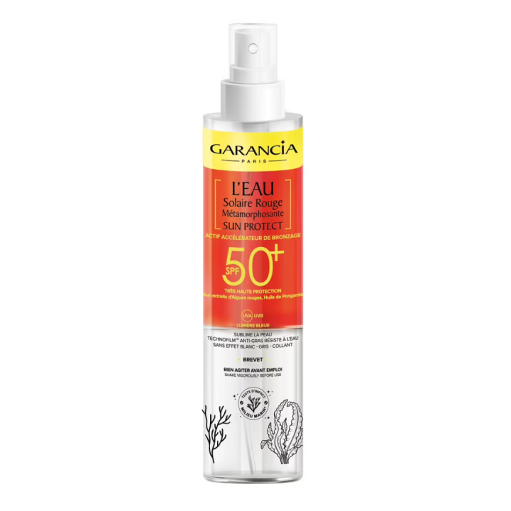 Eau solaire rouge métamorphosante SPF50+ Sun Protect Garancia - spray de 150ml