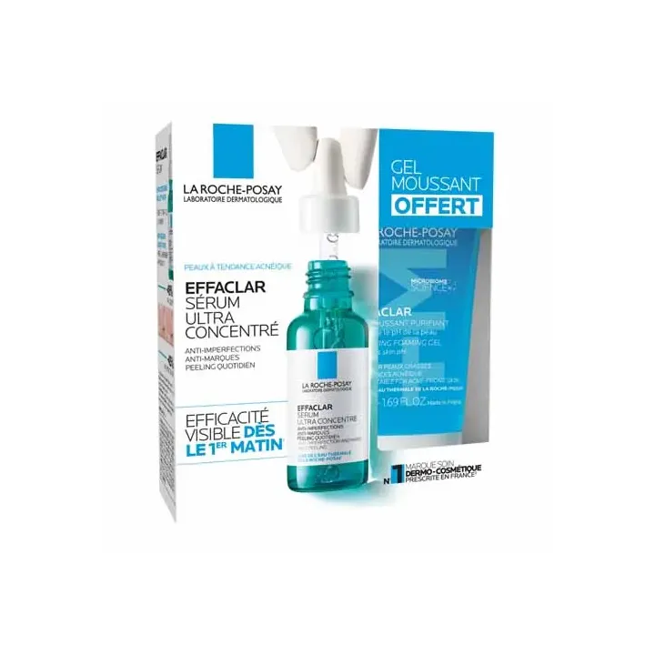 Effaclar Sérum ultra-concentré La Roche-Posay - flacon pipette de 30ml + gel moussant purifiant de 50ml offert