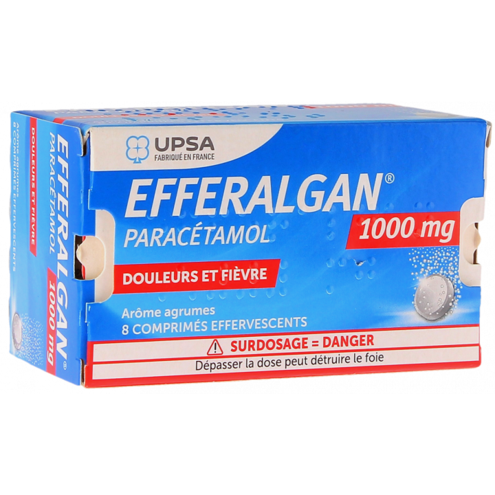 Efferalgan 1g agrumes comprimé effervescent - boite de 8 comprimés