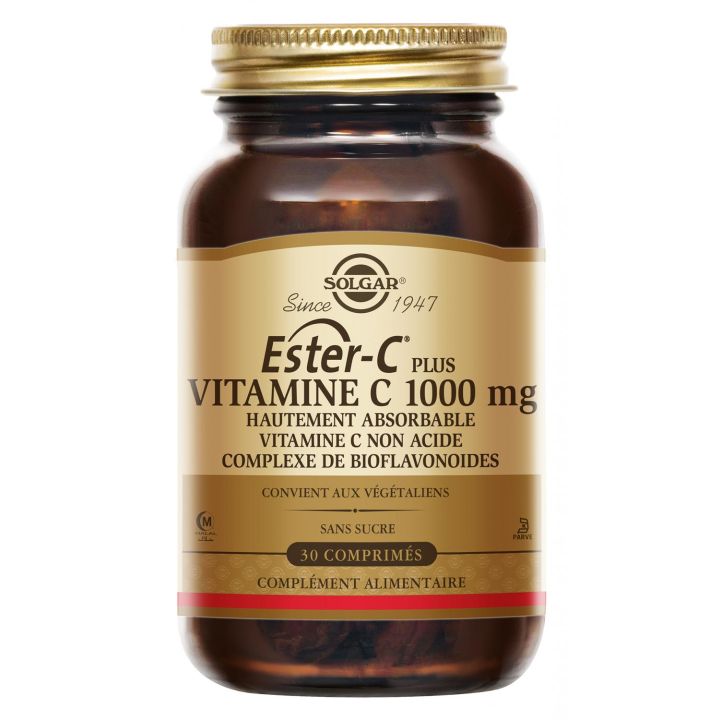 Ester C Plus Vitamine C 1000 mg Solgar - pot de 30 comprimés