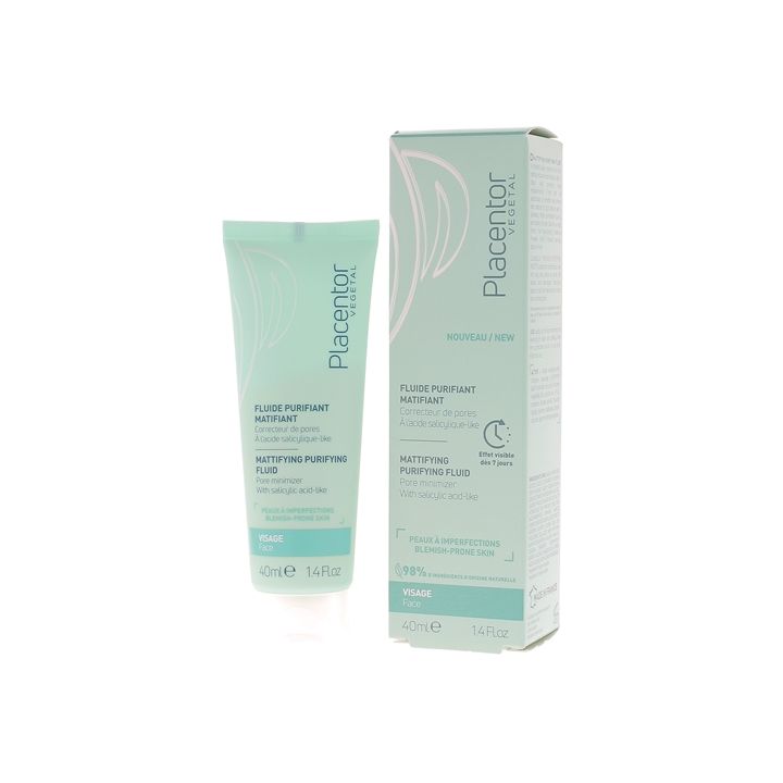 Fluide purifiant matifiant peaux à imperfections Placentor végétal - tube de 40ml