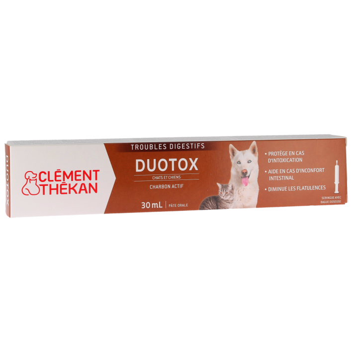 Duotox troubles digestifs chiens et chats Clément Thékan - pâte orale de 30g avec seringue