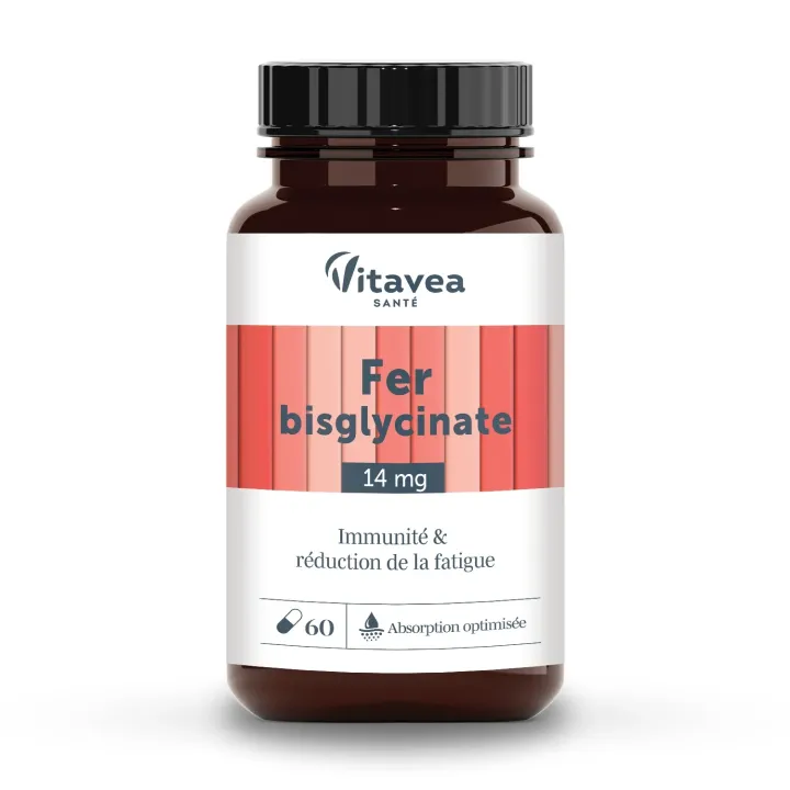 Fer bisglycinate réduction de la fatigue et immunité Vitavea - pot de 60 gélules