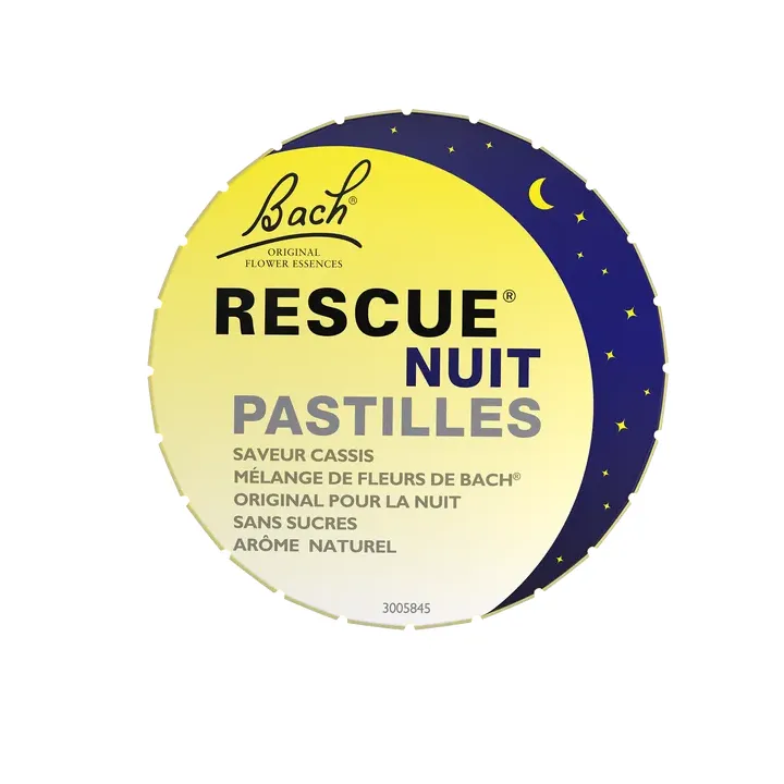 Fleurs de Bach Rescue nuit pastilles saveur cassis Famadem - boite de 50g