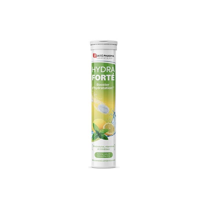 Hydra Forté booster d'hydratation arôme naturel citron menthe Forté Pharma - 24 comprimés effervescents