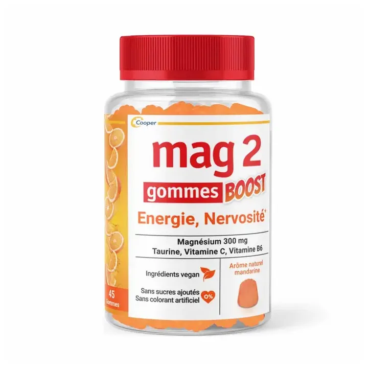 Mag2 Boost énergie et nervosité Cooper - pot de 45 gommes