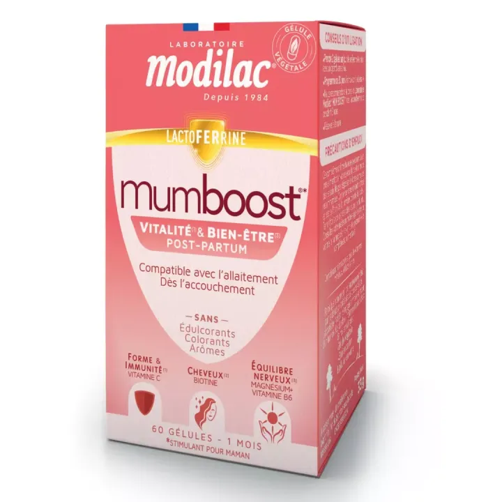 Mumboost vitalité et bien-être post-partum Modilac - boite de 60 gélules