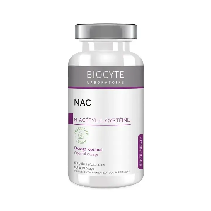 Nac N-acétyl-L-cystéine Antioxydant Biocyte - pot de 60 gélules