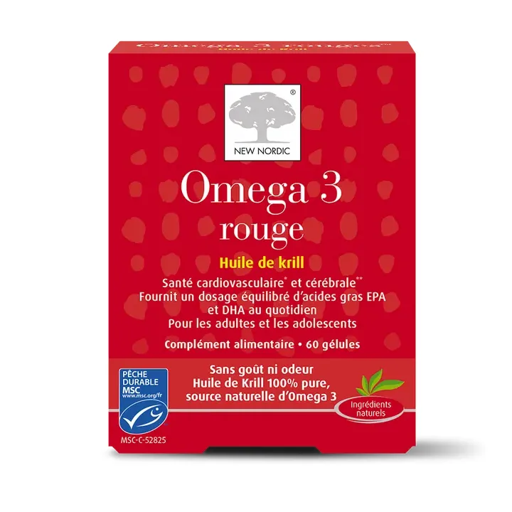 Omega 3 rouge New Nordic - boite de 60 gélules