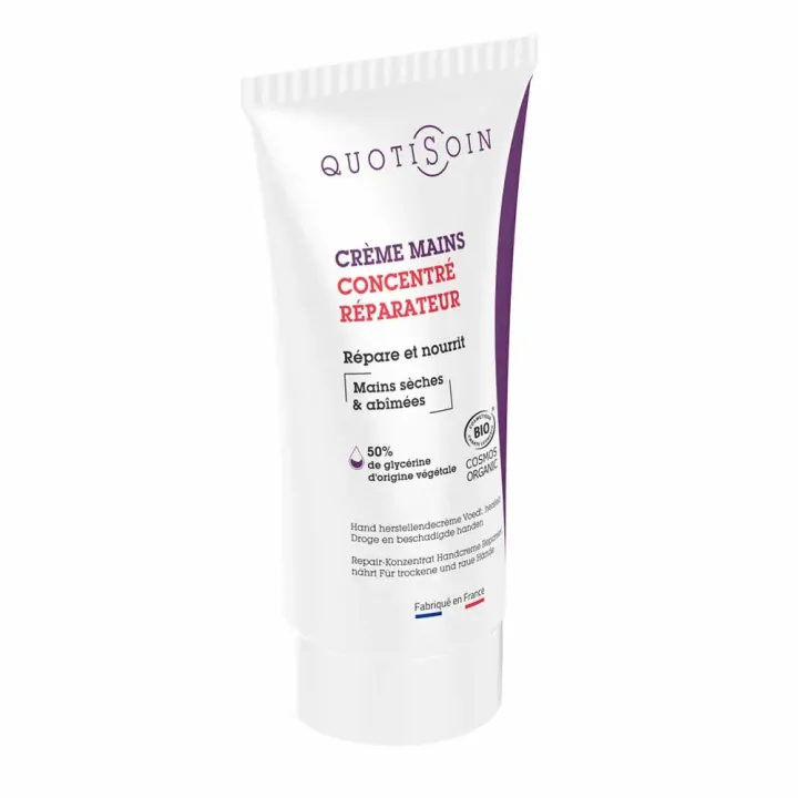 Quotisoin crème mains concentré réparateur Marque Verte - tube de 75ml