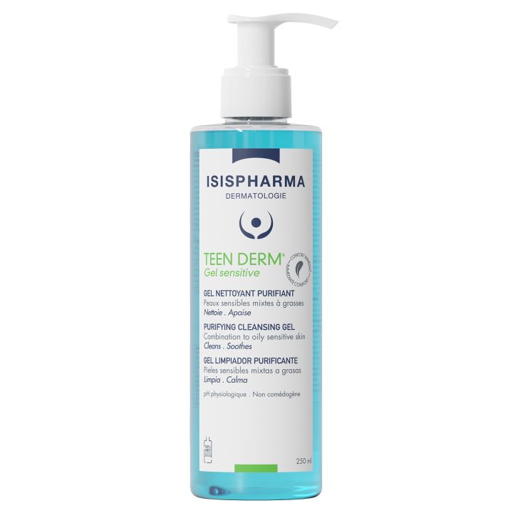 Teen Derm gel nettoyant purifiant Isispharma - flacon-pompe de 250ml