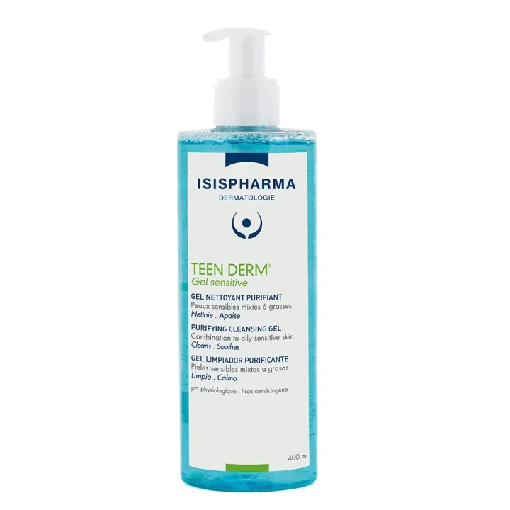 Teen Derm gel nettoyant purifiant Isispharma - flacon-pompe de 400ml