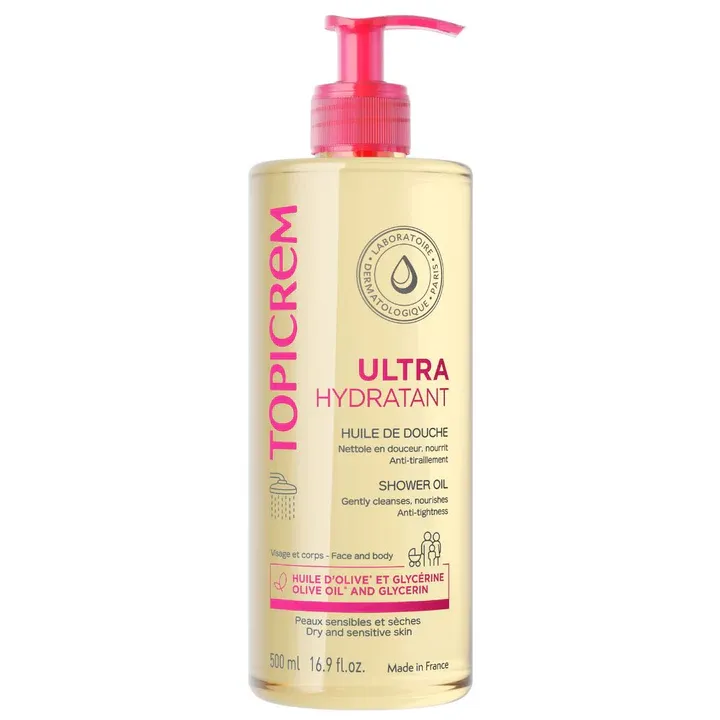 Ultra-hydratant huile de douche Topicrem - flacon-pompe de 500ml