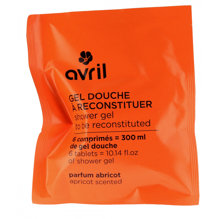 Gel douche à reconstituer parfum abricot Avril - sachet de 6 comprimés