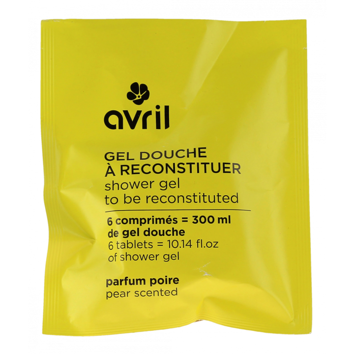 Gel douche à reconstituer parfum poire Avril - sachet de 6 comprimés