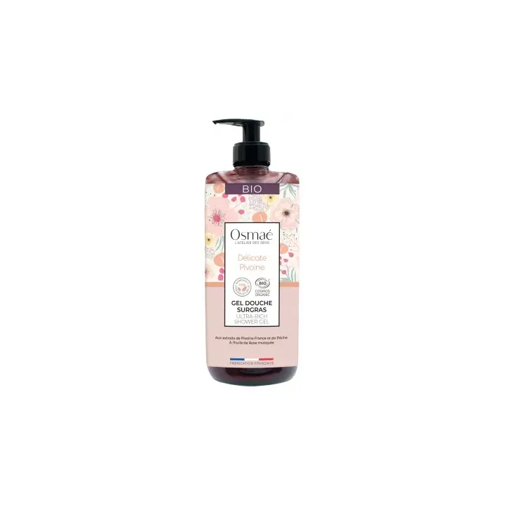 Gel douche surgras délicate pivoine Osmaé - flacon-pompe de 1L