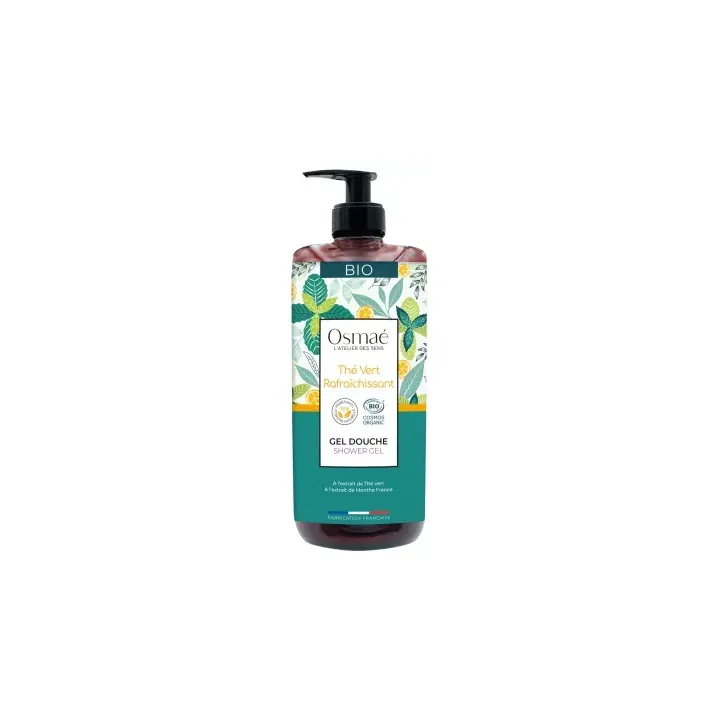 Gel douche thé vert rafraîchissant Osmaé - flacon-pompe de 1L