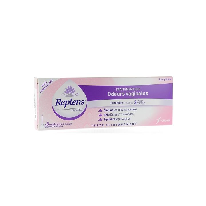 Gel vaginal traitement des odeurs vaginales Replens - boîte de 3 unidoses