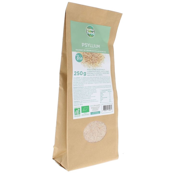 Graînes de psyllium blond bio supra food Exopharm - sachet de 250 g