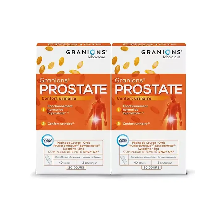 Prostate confort urinaire Granions - 2 boîtes de 40 gélules