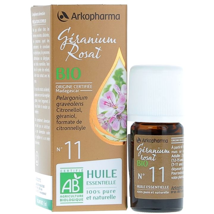 Huile Essentielle Géranium Rosat Bio n°11 Arkopharma - flacon de 5 ml