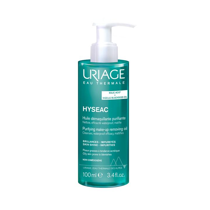 Hyséac Huile démaquillante purifiante peaux grasses à tendance acnéique Uriage - flacon-pompe de 100 ml