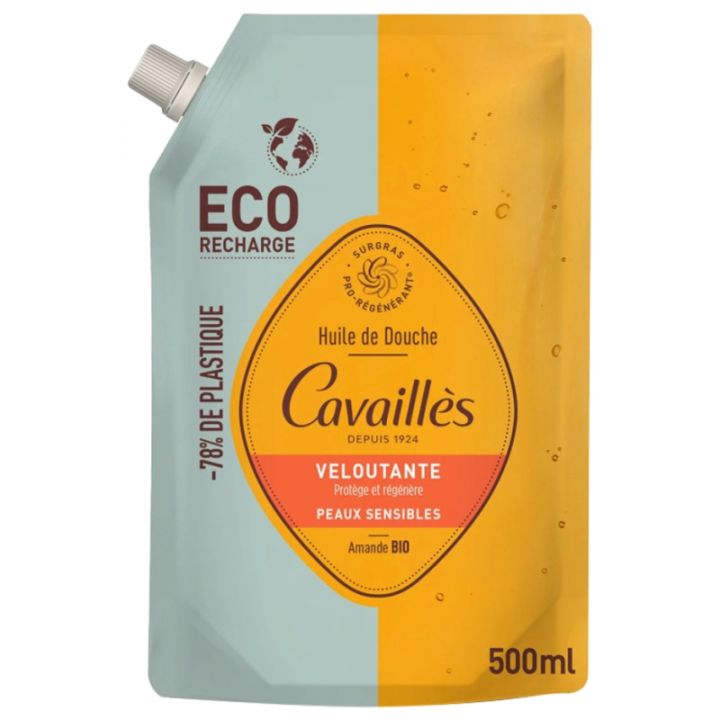 Huile bain et douche veloutante Rogé Cavaillès - éco-recharge de 500ml